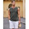 imageCOOFANDY Mens Cotton Linen Tank Top Shirts Casual Sleeveless Lace Up Beach Hippie Tops Bohemian Renaissance Pirate TunicCharcoal