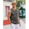 imageCOOFANDY Mens Cotton Linen Tank Top Shirts Casual Sleeveless Lace Up Beach Hippie Tops Bohemian Renaissance Pirate TunicCharcoal