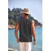 imageCOOFANDY Mens Cotton Linen Tank Top Shirts Casual Sleeveless Lace Up Beach Hippie Tops Bohemian Renaissance Pirate TunicCharcoal