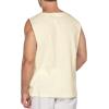 imageCOOFANDY Mens Cotton Linen Tank Top Shirts Casual Sleeveless Lace Up Beach Hippie Tops Bohemian Renaissance Pirate TunicCream