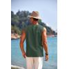 imageCOOFANDY Mens Cotton Linen Tank Top Shirts Casual Sleeveless Lace Up Beach Hippie Tops Bohemian Renaissance Pirate TunicDark Army Green