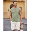 imageCOOFANDY Mens Cotton Linen Tank Top Shirts Casual Sleeveless Lace Up Beach Hippie Tops Bohemian Renaissance Pirate TunicGreen
