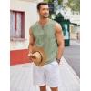 imageCOOFANDY Mens Cotton Linen Tank Top Shirts Casual Sleeveless Lace Up Beach Hippie Tops Bohemian Renaissance Pirate TunicGreen