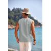 imageCOOFANDY Mens Cotton Linen Tank Top Shirts Casual Sleeveless Lace Up Beach Hippie Tops Bohemian Renaissance Pirate TunicGrey