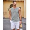 imageCOOFANDY Mens Cotton Linen Tank Top Shirts Casual Sleeveless Lace Up Beach Hippie Tops Bohemian Renaissance Pirate TunicGrey