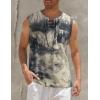 imageCOOFANDY Mens Cotton Linen Tank Top Shirts Casual Sleeveless Lace Up Beach Hippie Tops Bohemian Renaissance Pirate TunicPat17