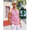 imageCOOFANDY Mens Cotton Linen Tank Top Shirts Casual Sleeveless Lace Up Beach Hippie Tops Bohemian Renaissance Pirate TunicPink