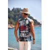 imageCOOFANDY Mens Cotton Linen Tank Top Shirts Casual Sleeveless Lace Up Beach Hippie Tops Bohemian Renaissance Pirate TunicTiedyeBlue