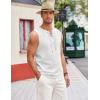 imageCOOFANDY Mens Cotton Linen Tank Top Shirts Casual Sleeveless Lace Up Beach Hippie Tops Bohemian Renaissance Pirate TunicWhite
