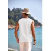 imageCOOFANDY Mens Cotton Linen Tank Top Shirts Casual Sleeveless Lace Up Beach Hippie Tops Bohemian Renaissance Pirate TunicWhite