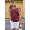 imageCOOFANDY Mens Cotton Linen Tank Top Shirts Casual Sleeveless Lace Up Beach Hippie Tops Bohemian Renaissance Pirate TunicWine Red