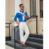 imageCOOFANDY Mens Cotton Polo Shirts Long Sleeve Casual Collared Shirt Classic Golf T ShirtBlue