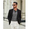 imageCOOFANDY Mens Cotton Polo Shirts Long Sleeve Casual Collared Shirt Classic Golf T ShirtDark Grey