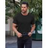 imageCOOFANDY Mens Cotton TShirt Short Sleeve Crew Neck Tee Shirts Casual Solid Basic TopsBlack