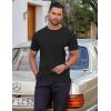 imageCOOFANDY Mens Cotton TShirt Short Sleeve Crew Neck Tee Shirts Casual Solid Basic TopsBlack