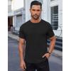 imageCOOFANDY Mens Cotton TShirt Short Sleeve Crew Neck Tee Shirts Casual Solid Basic TopsBlack