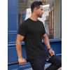 imageCOOFANDY Mens Cotton TShirt Short Sleeve Crew Neck Tee Shirts Casual Solid Basic TopsBlack