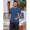imageCOOFANDY Mens Cotton TShirt Short Sleeve Crew Neck Tee Shirts Casual Solid Basic TopsDark Blue