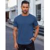 imageCOOFANDY Mens Cotton TShirt Short Sleeve Crew Neck Tee Shirts Casual Solid Basic TopsDark Blue