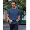 imageCOOFANDY Mens Cotton TShirt Short Sleeve Crew Neck Tee Shirts Casual Solid Basic TopsDark Blue
