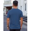 imageCOOFANDY Mens Cotton TShirt Short Sleeve Crew Neck Tee Shirts Casual Solid Basic TopsDark Blue