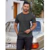 imageCOOFANDY Mens Cotton TShirt Short Sleeve Crew Neck Tee Shirts Casual Solid Basic TopsDark Grey