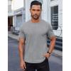 imageCOOFANDY Mens Cotton TShirt Short Sleeve Crew Neck Tee Shirts Casual Solid Basic TopsLight Grey