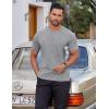 imageCOOFANDY Mens Cotton TShirt Short Sleeve Crew Neck Tee Shirts Casual Solid Basic TopsLight Grey