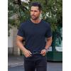 imageCOOFANDY Mens Cotton TShirt Short Sleeve Crew Neck Tee Shirts Casual Solid Basic TopsNavy Blue