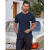 imageCOOFANDY Mens Cotton TShirt Short Sleeve Crew Neck Tee Shirts Casual Solid Basic TopsNavy Blue