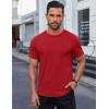 imageCOOFANDY Mens Cotton TShirt Short Sleeve Crew Neck Tee Shirts Casual Solid Basic TopsRed