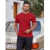 imageCOOFANDY Mens Cotton TShirt Short Sleeve Crew Neck Tee Shirts Casual Solid Basic TopsRed