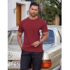 imageCOOFANDY Mens Cotton TShirt Short Sleeve Crew Neck Tee Shirts Casual Solid Basic TopsWine Red