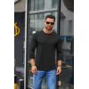 imageCOOFANDY Mens Crew Neck TShirt Long Sleeve Casual Pullover Tees Soft Stretch Basic Tee ShirtsAblack