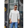 imageCOOFANDY Mens Crew Neck TShirt Long Sleeve Casual Pullover Tees Soft Stretch Basic Tee ShirtsAwhite