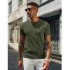 imageCOOFANDY Mens Crewneck Sweater Short Sleeve Casual Basic Tops Classic Fashion Knit Pullover TeesArmy Green