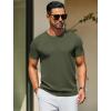 imageCOOFANDY Mens Crewneck Sweater Short Sleeve Casual Basic Tops Classic Fashion Knit Pullover TeesArmy Green