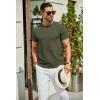 imageCOOFANDY Mens Crewneck Sweater Short Sleeve Casual Basic Tops Classic Fashion Knit Pullover TeesArmy Green