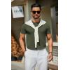 imageCOOFANDY Mens Crewneck Sweater Short Sleeve Casual Basic Tops Classic Fashion Knit Pullover TeesArmy Green