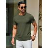 imageCOOFANDY Mens Crewneck Sweater Short Sleeve Casual Basic Tops Classic Fashion Knit Pullover TeesArmy Green