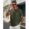 imageCOOFANDY Mens Crewneck Sweater Short Sleeve Casual Basic Tops Classic Fashion Knit Pullover TeesArmy Green