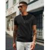 imageCOOFANDY Mens Crewneck Sweater Short Sleeve Casual Basic Tops Classic Fashion Knit Pullover TeesBlack