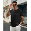 imageCOOFANDY Mens Crewneck Sweater Short Sleeve Casual Basic Tops Classic Fashion Knit Pullover TeesBlack