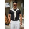 imageCOOFANDY Mens Crewneck Sweater Short Sleeve Casual Basic Tops Classic Fashion Knit Pullover TeesBlack