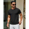 imageCOOFANDY Mens Crewneck Sweater Short Sleeve Casual Basic Tops Classic Fashion Knit Pullover TeesBlack