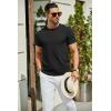 imageCOOFANDY Mens Crewneck Sweater Short Sleeve Casual Basic Tops Classic Fashion Knit Pullover TeesBlack