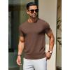 imageCOOFANDY Mens Crewneck Sweater Short Sleeve Casual Basic Tops Classic Fashion Knit Pullover TeesBrown