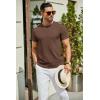 imageCOOFANDY Mens Crewneck Sweater Short Sleeve Casual Basic Tops Classic Fashion Knit Pullover TeesBrown