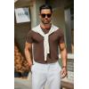 imageCOOFANDY Mens Crewneck Sweater Short Sleeve Casual Basic Tops Classic Fashion Knit Pullover TeesBrown
