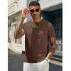 imageCOOFANDY Mens Crewneck Sweater Short Sleeve Casual Basic Tops Classic Fashion Knit Pullover TeesBrown